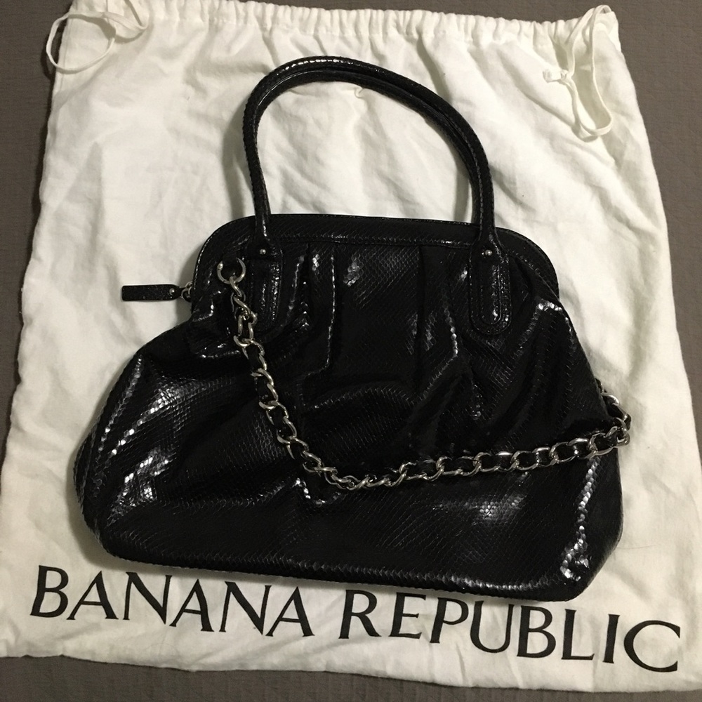 Like new: Banana Republic black leather handbag